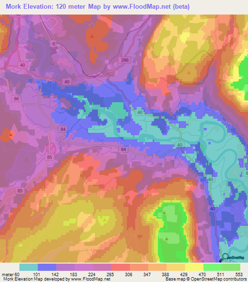 Mork,Norway Elevation Map
