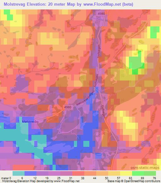 Molstrevag,Norway Elevation Map