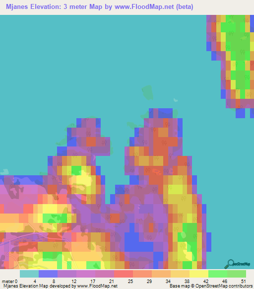 Mjanes,Norway Elevation Map