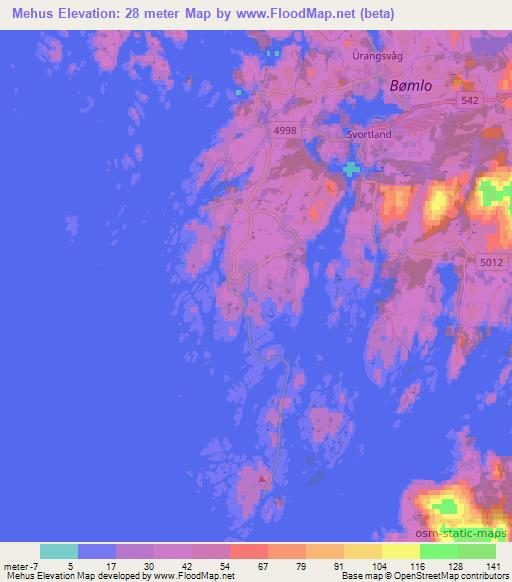 Mehus,Norway Elevation Map