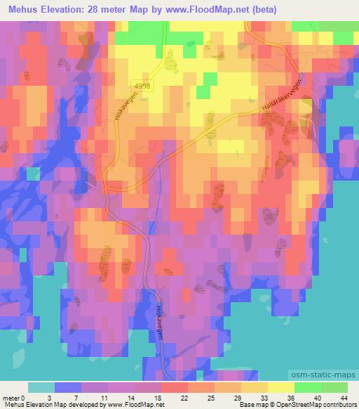 Mehus,Norway Elevation Map