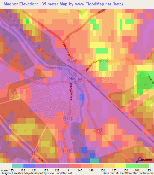 Magnor,Norway Elevation Map