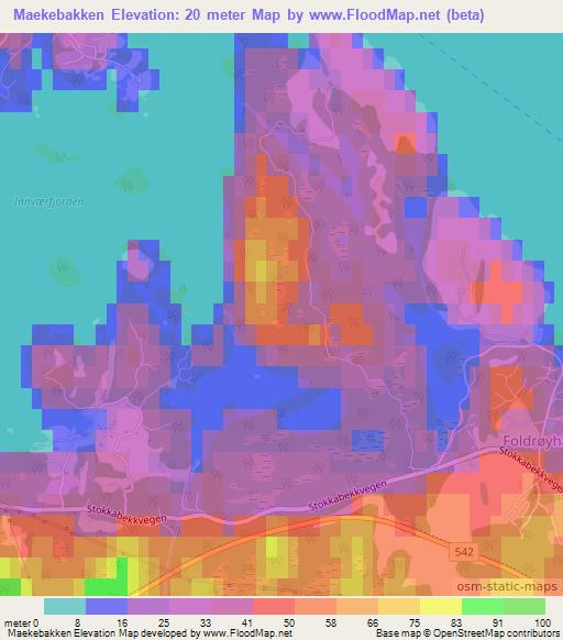 Maekebakken,Norway Elevation Map