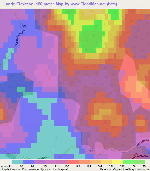 Lunde,Norway Elevation Map