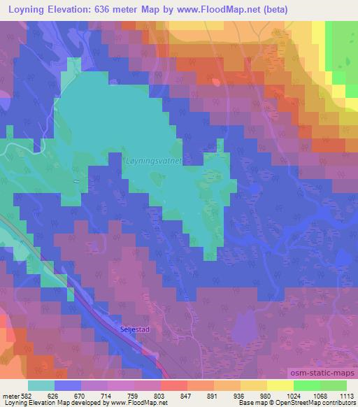 Loyning,Norway Elevation Map