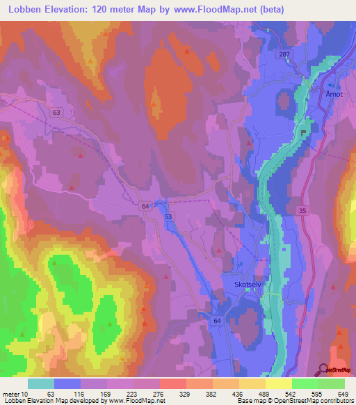 Lobben,Norway Elevation Map