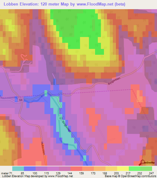 Lobben,Norway Elevation Map