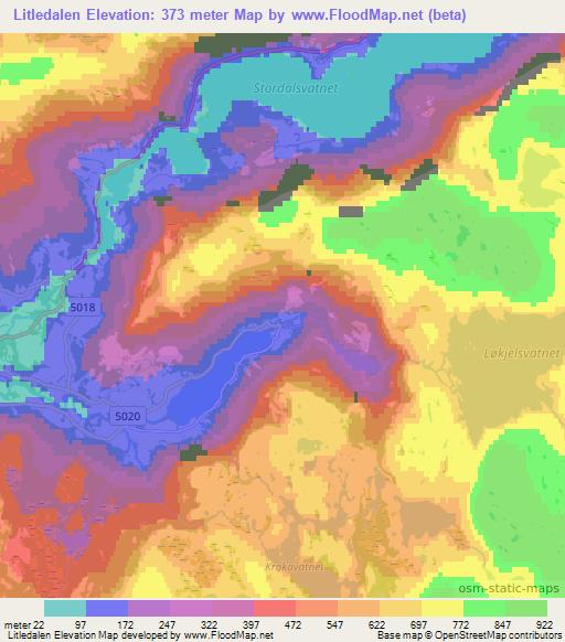 Litledalen,Norway Elevation Map