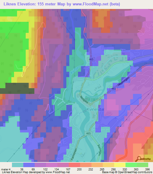 Liknes,Norway Elevation Map