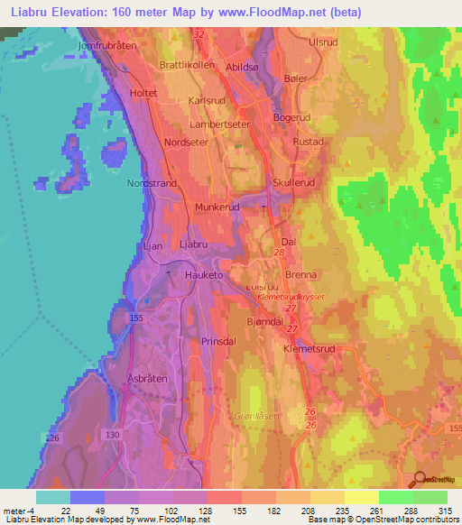 Liabru,Norway Elevation Map