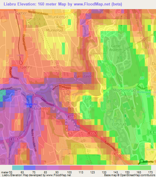 Liabru,Norway Elevation Map