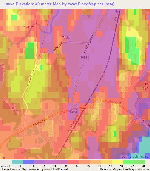 Lauve,Norway Elevation Map