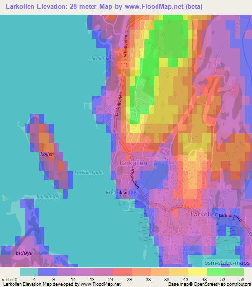 Larkollen,Norway Elevation Map