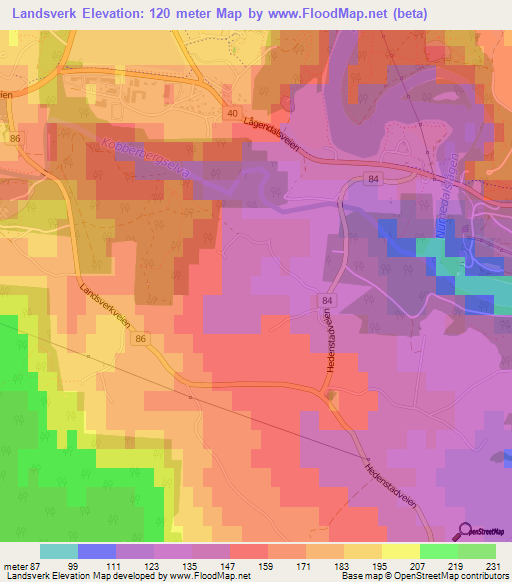 Landsverk,Norway Elevation Map