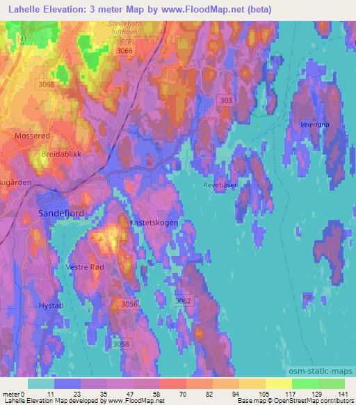 Lahelle,Norway Elevation Map