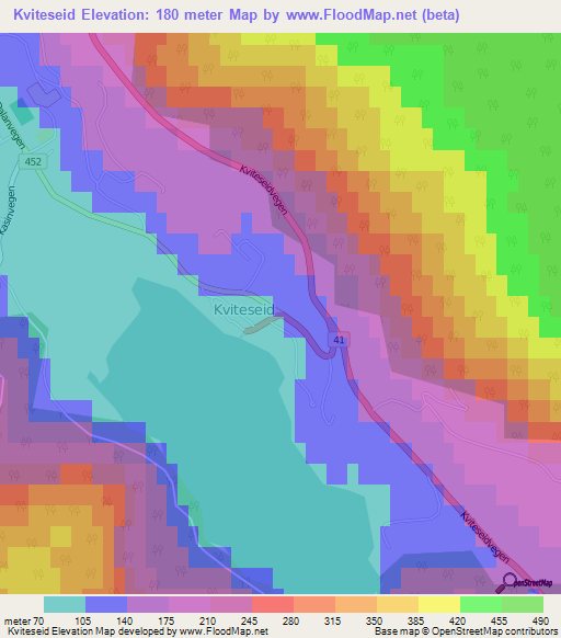 Kviteseid,Norway Elevation Map