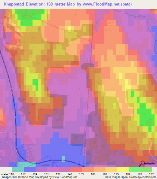 Knappstad,Norway Elevation Map