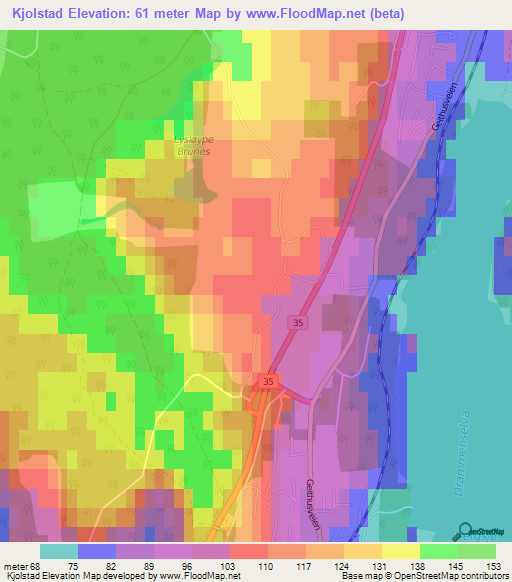 Kjolstad,Norway Elevation Map