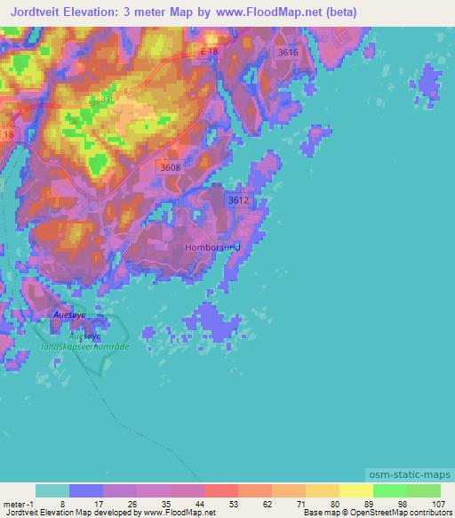 Jordtveit,Norway Elevation Map