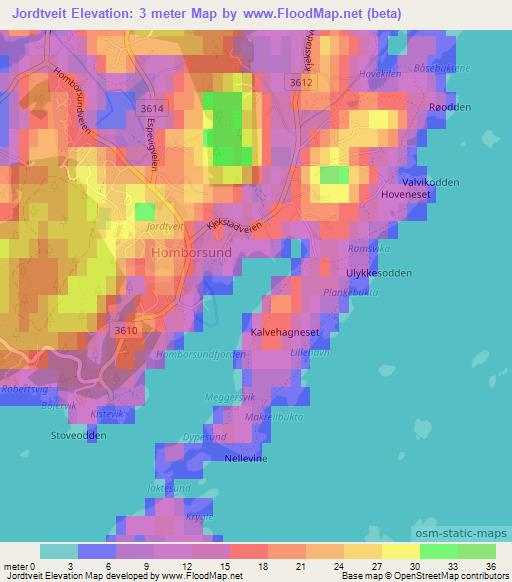 Jordtveit,Norway Elevation Map