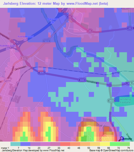 Jarlsberg,Norway Elevation Map