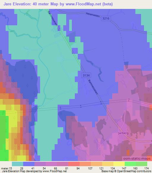 Jare,Norway Elevation Map