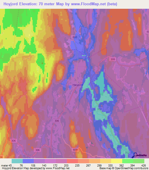Hoyjord,Norway Elevation Map