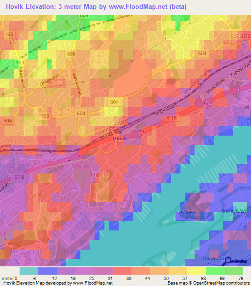 Hovik,Norway Elevation Map