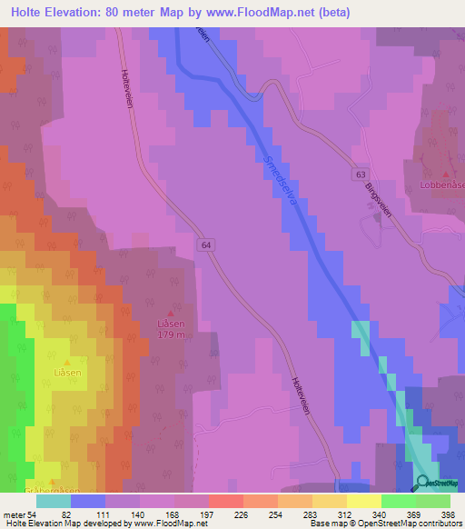 Holte,Norway Elevation Map