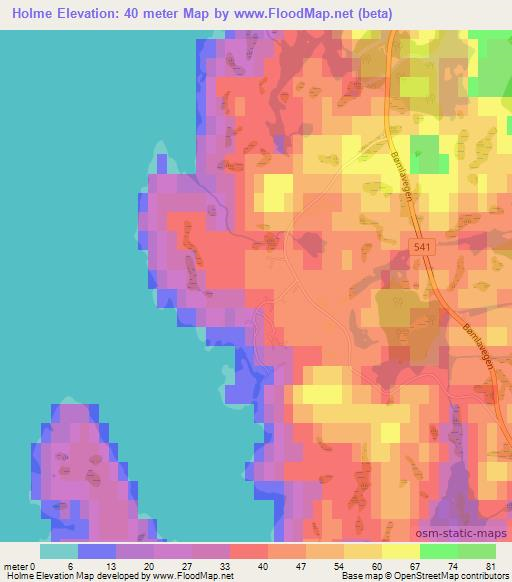 Holme,Norway Elevation Map