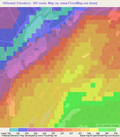 Hillestad,Norway Elevation Map