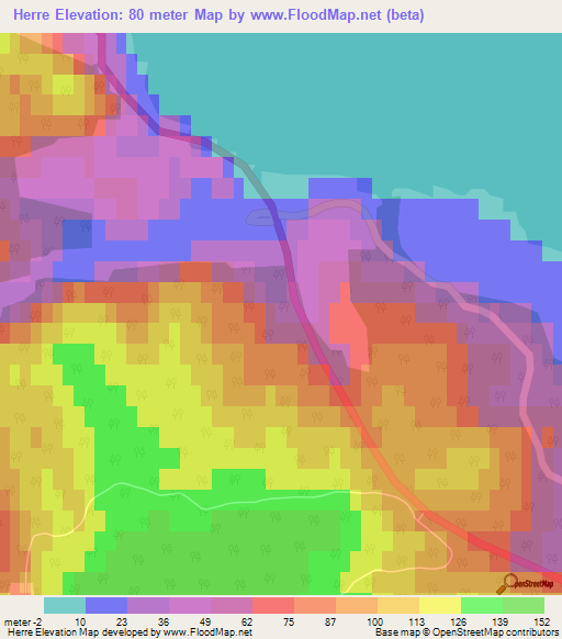 Herre,Norway Elevation Map