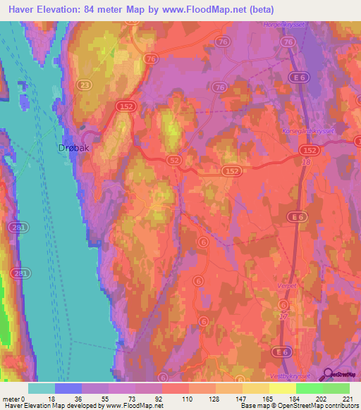 Haver,Norway Elevation Map