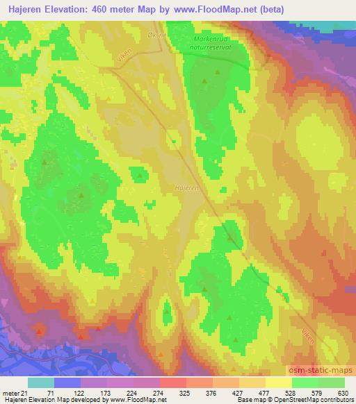 Hajeren,Norway Elevation Map