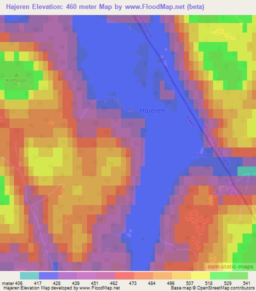Hajeren,Norway Elevation Map