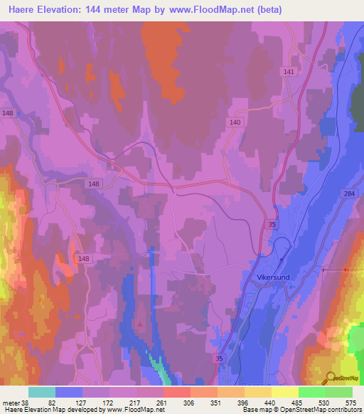 Haere,Norway Elevation Map