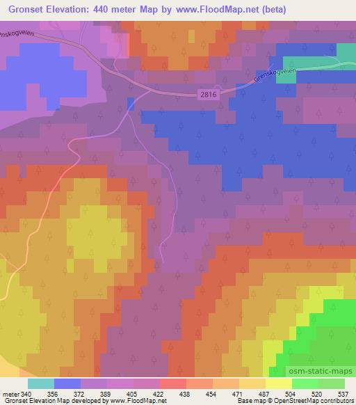 Gronset,Norway Elevation Map