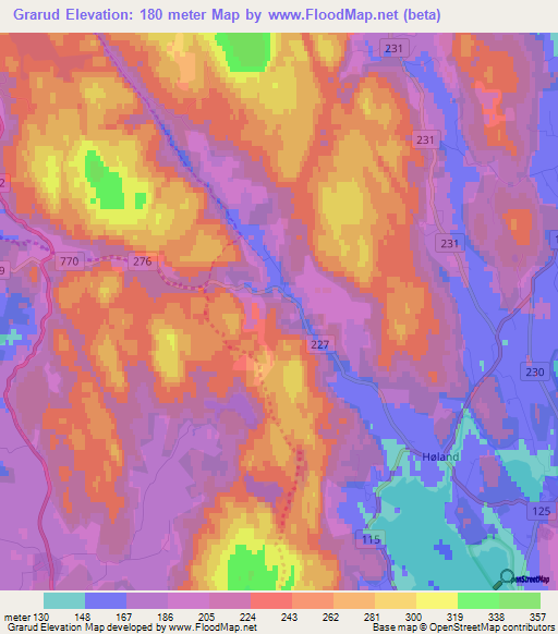 Grarud,Norway Elevation Map