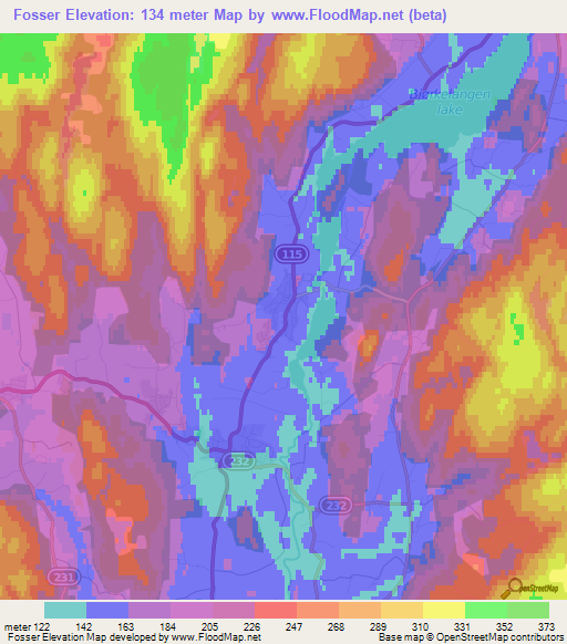 Fosser,Norway Elevation Map