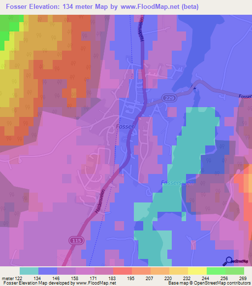 Fosser,Norway Elevation Map