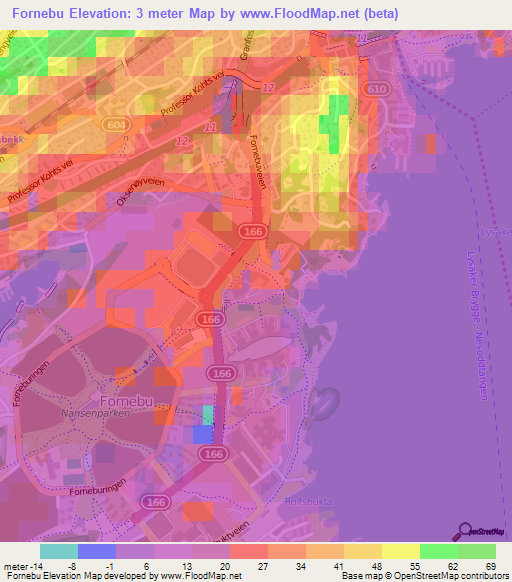 Fornebu,Norway Elevation Map