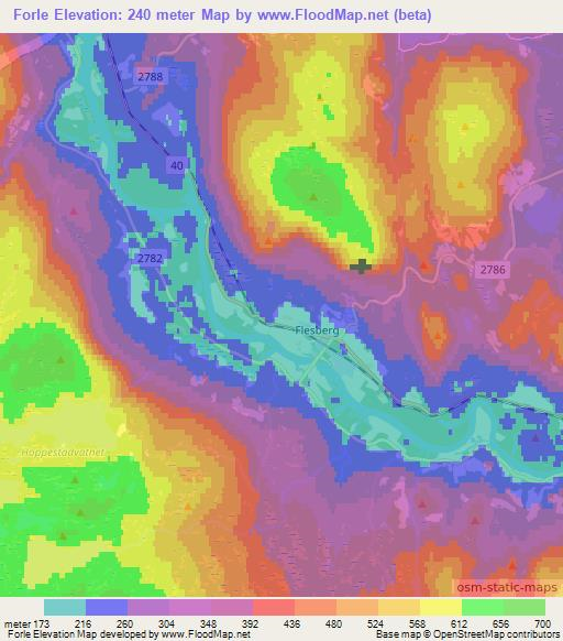 Forle,Norway Elevation Map