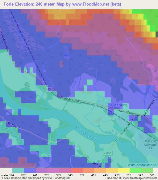 Forle,Norway Elevation Map
