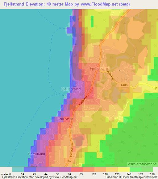 Fjellstrand,Norway Elevation Map