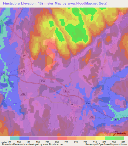 Finstadbru,Norway Elevation Map