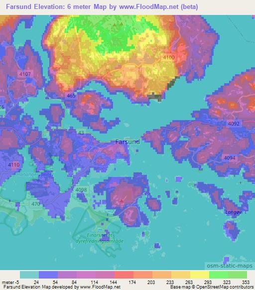 Farsund,Norway Elevation Map