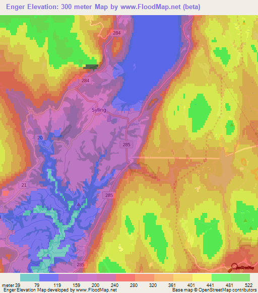Enger,Norway Elevation Map