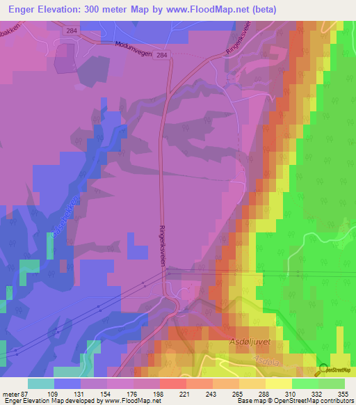 Enger,Norway Elevation Map