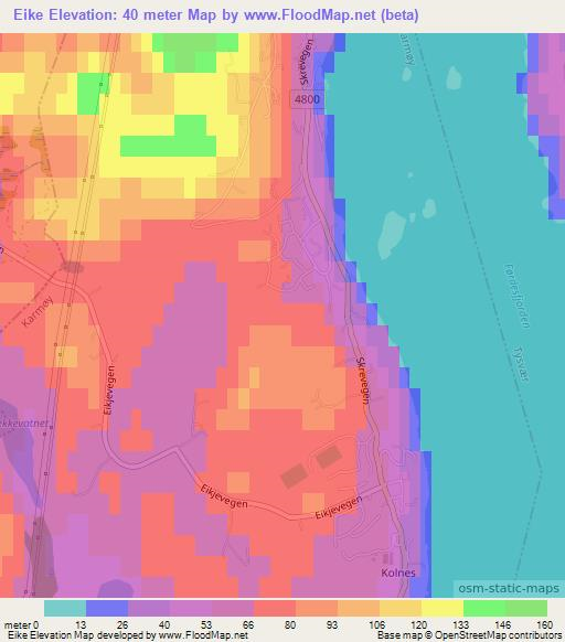 Eike,Norway Elevation Map