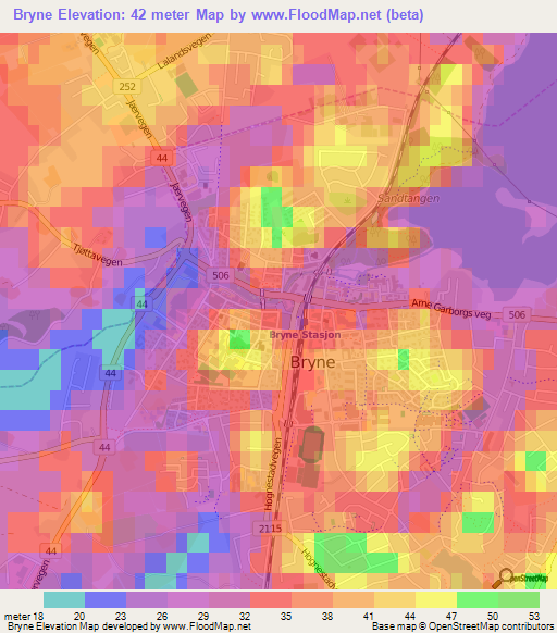 Bryne,Norway Elevation Map